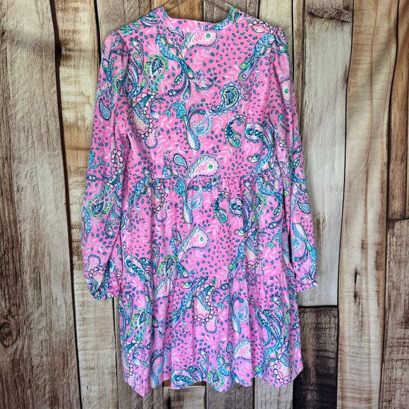 Lilly Pulitzer Dress Winona Stretch Strut Your Stuff Plumeria Pink Medium Beach - Picture 2 of 9